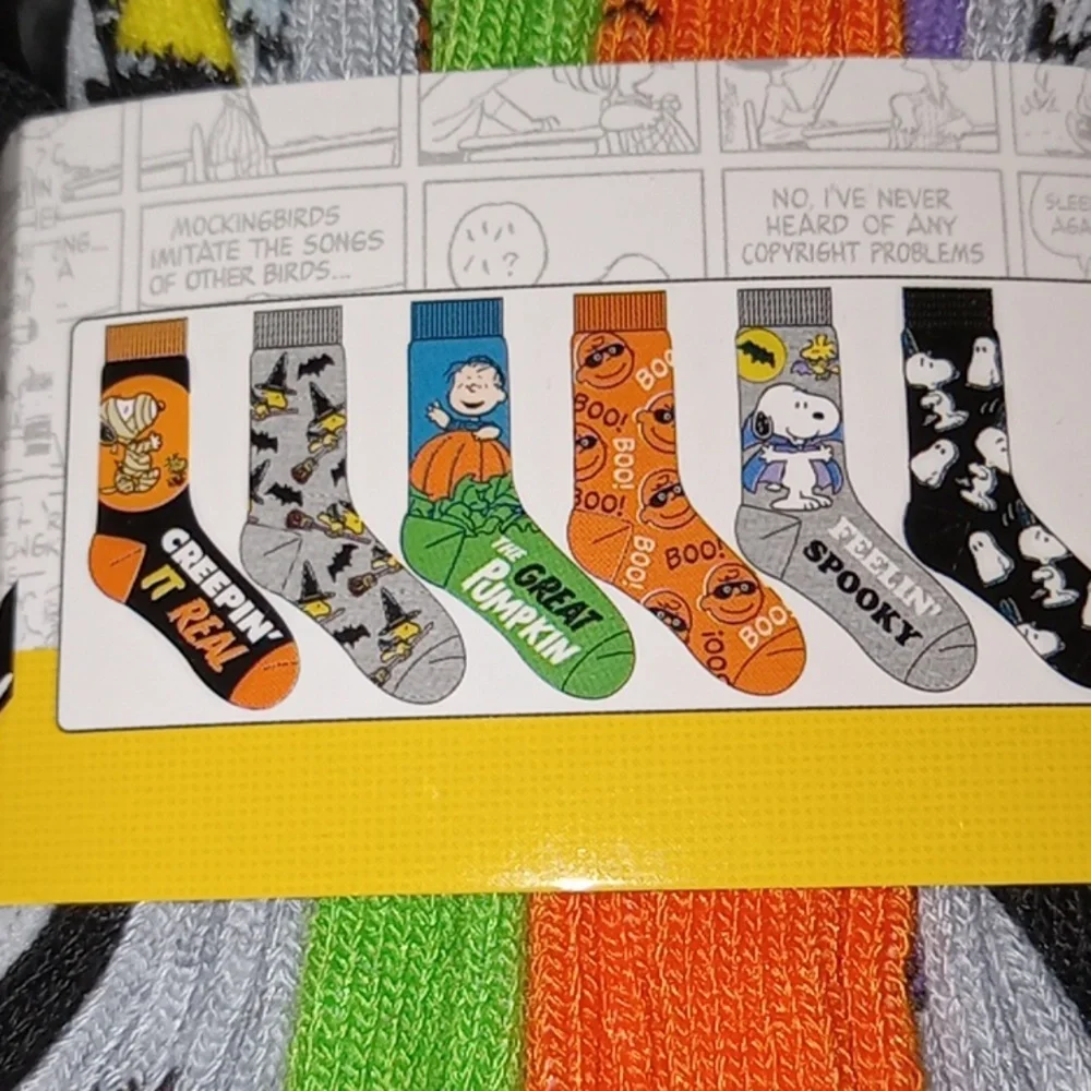 Peanuts 6 Pairs Crew Sox New - Picture 2 of 2
